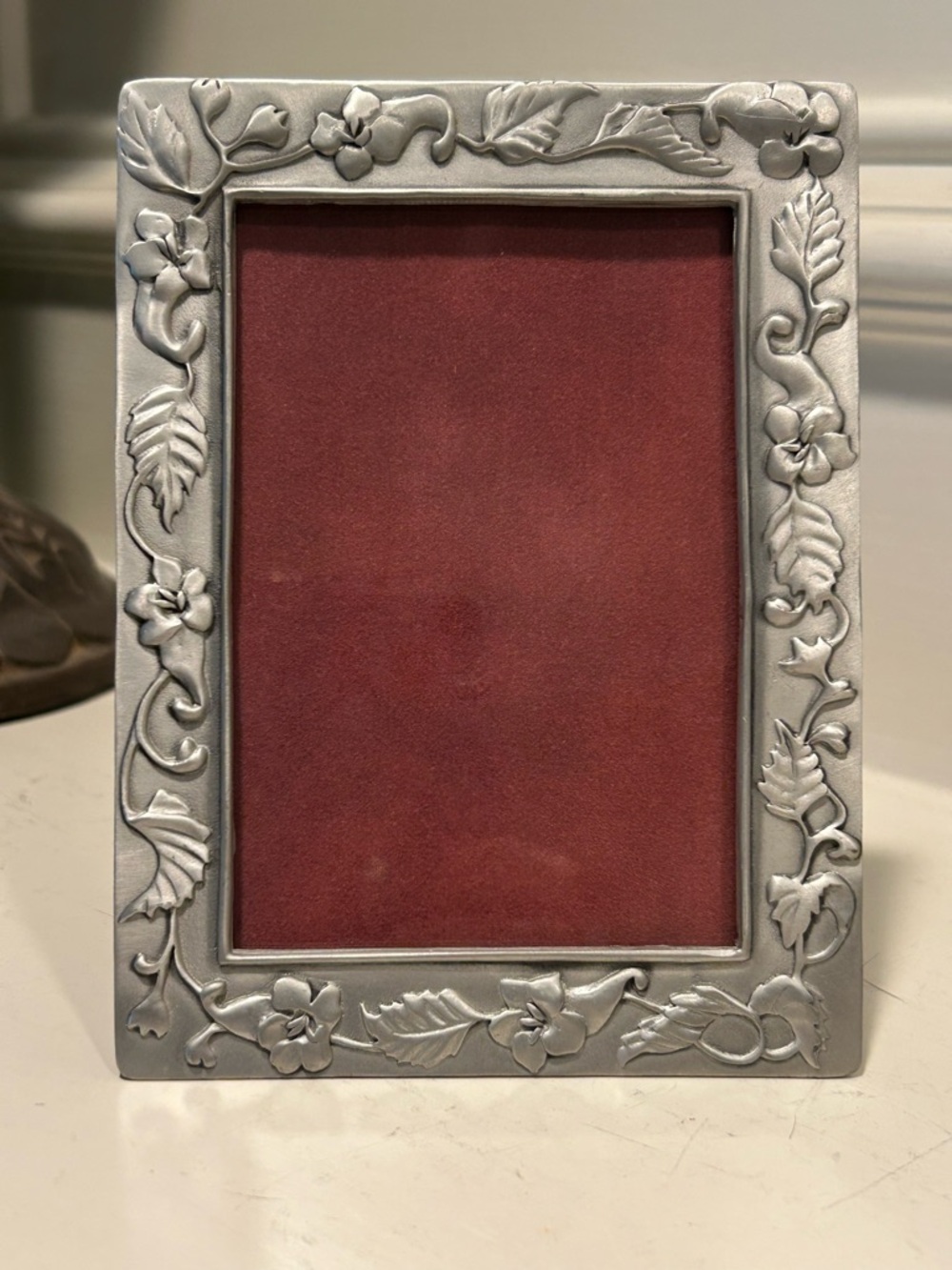 Vintage Floral Seagull Pewter Frame